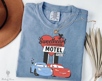 Comfort Colors Disney McQueen Valentine T-Shirt, Disney Cars Valentines Day Tee, Lightning McQueen Love Gift