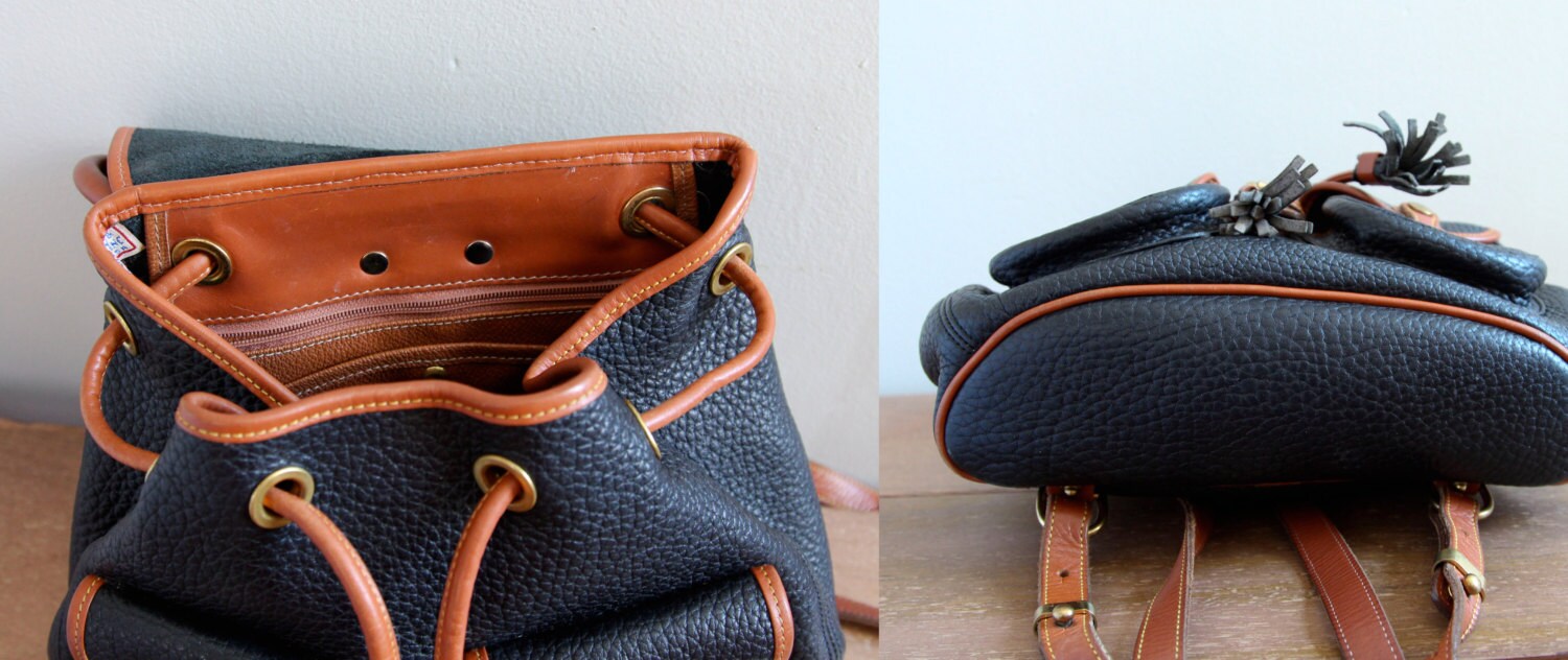 Vintage Dooney & Bourke Leather Backpack Etsy