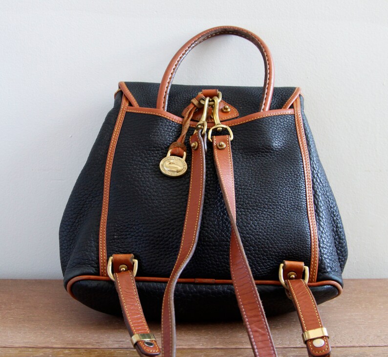 Vintage Dooney & Bourke Leather Backpack Etsy