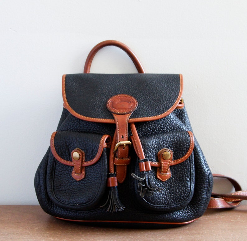 Vintage Dooney & Bourke Leather Backpack Etsy