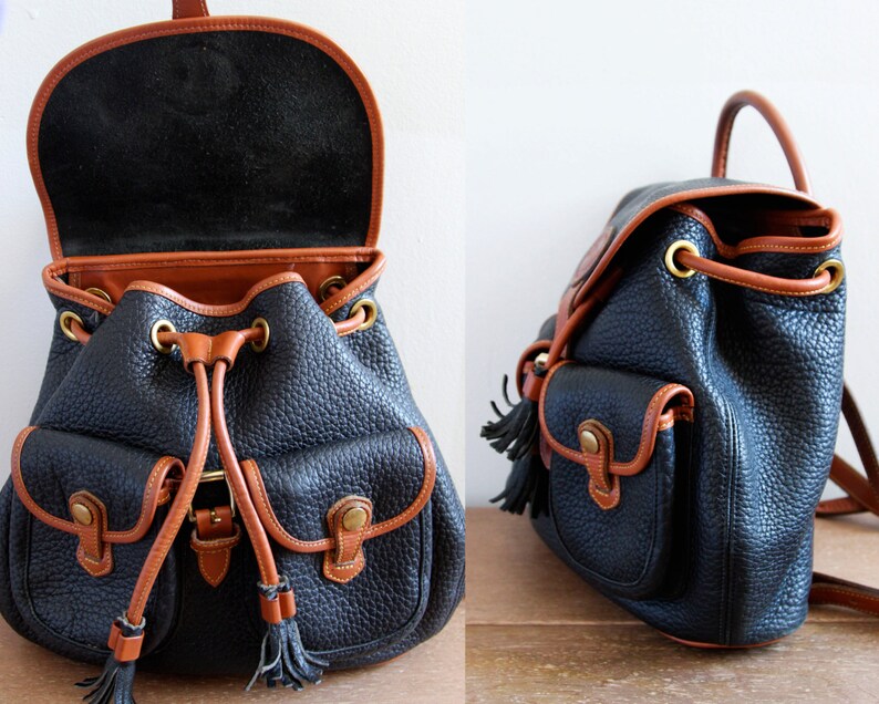 Vintage Dooney & Bourke Leather Backpack Etsy