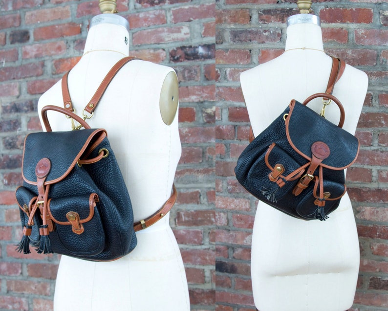 Vintage Dooney & Bourke Leather Backpack Etsy
