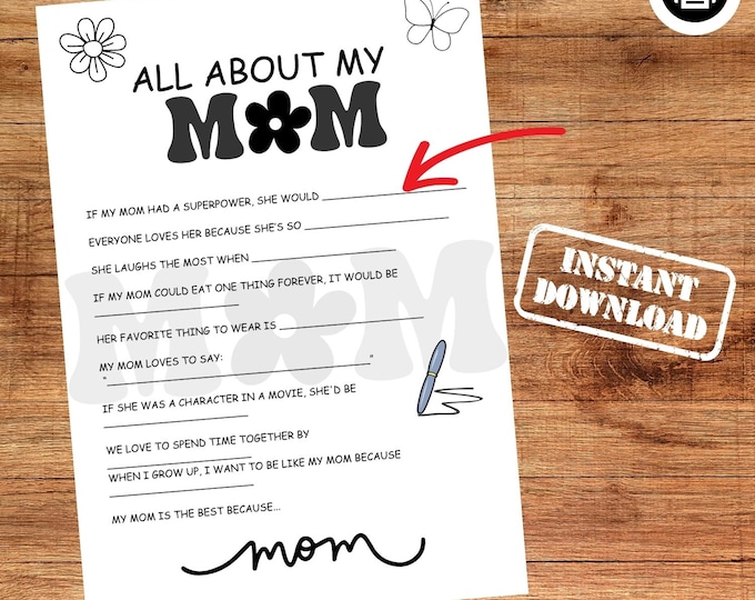 Mom. Printable Worksheet.pdf This item is unavailable - Etsy