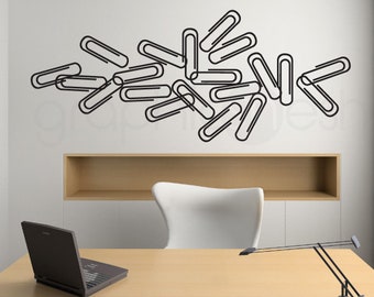 Büroklammer Wandtattoos: Abnehmbares Bürodekor, Innenaufkleber