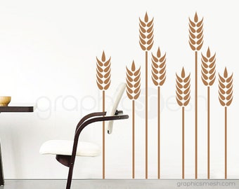 Wall decals WHEAT GRASS Vinyl art stickers interior decor by Graphics Mesh