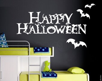 Wall decals HAPPY HALLOWEEN SIGN Removable vinyl lettering interior decor