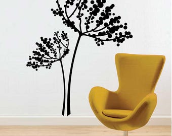 Minimalist Wildflower Wall Decals | Modern Botanical Vinyl Stickers | Neutral Floral Wall Art for Living Room, Nursery, Bedroom Decor