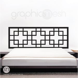 OVERLAPPING SQUARES HEADBOARD Wall decal art - Interior decor graphics (King Size)