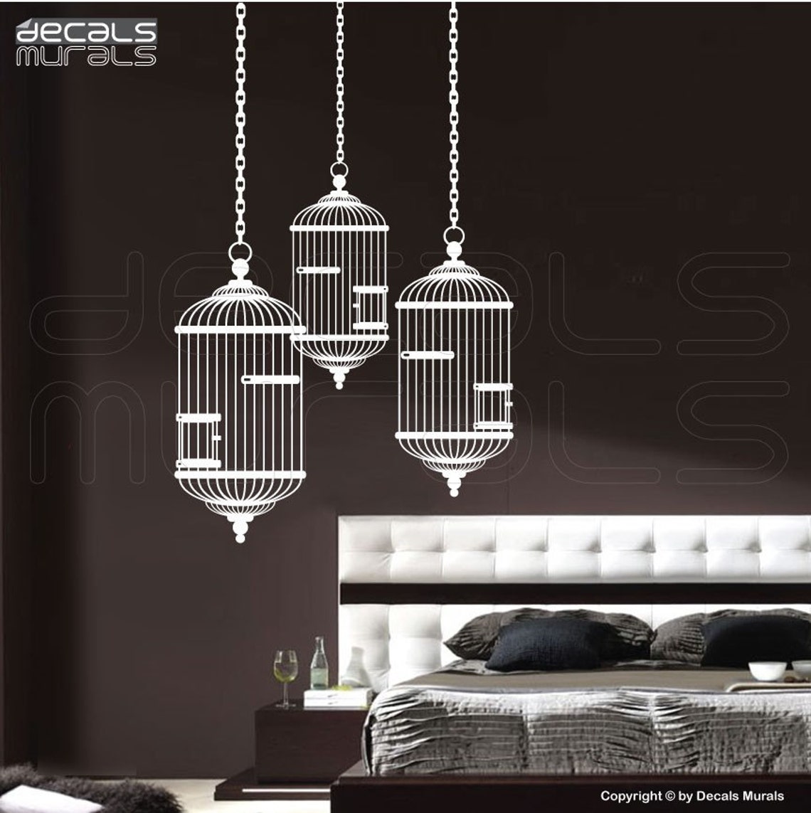 Wall Decals BIRD CAGES Vinyl Art Removable Stickers Interior Etsy