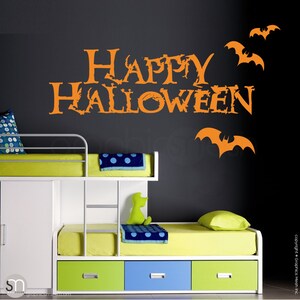 Wall decals HAPPY HALLOWEEN SIGN Removable vinyl lettering interior decor image 3