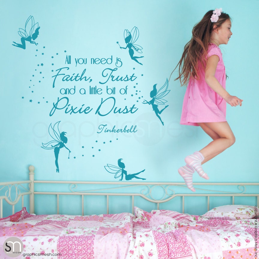 Fairy Castle Wandtattoo – Abnehmbarer Vinyl-Aufkleber Mit Spruch, Ca. 96x30 Cm – Für Kinderzimmer & Wohnzimmer