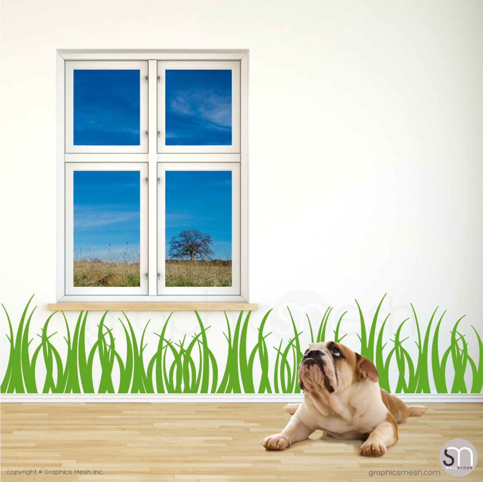 GRASS WALL DECALS 15 Inch Tall Vinyl Art Stickers Interior Etsy