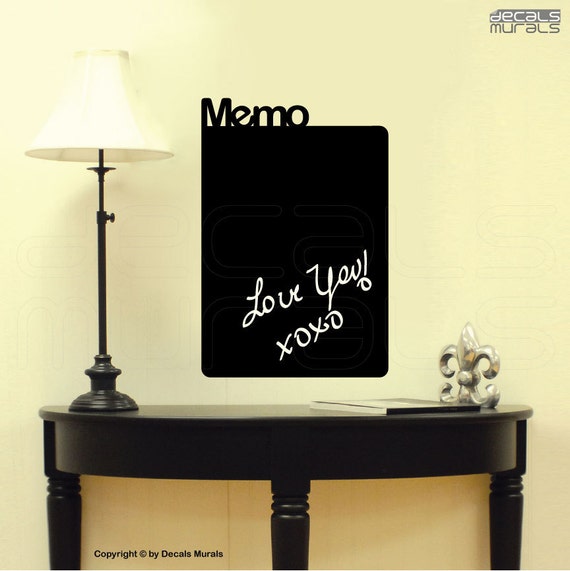 Chalkboard MEMO Writable wall decals - Interior decor surface graphics by Decals Murals (14x22)