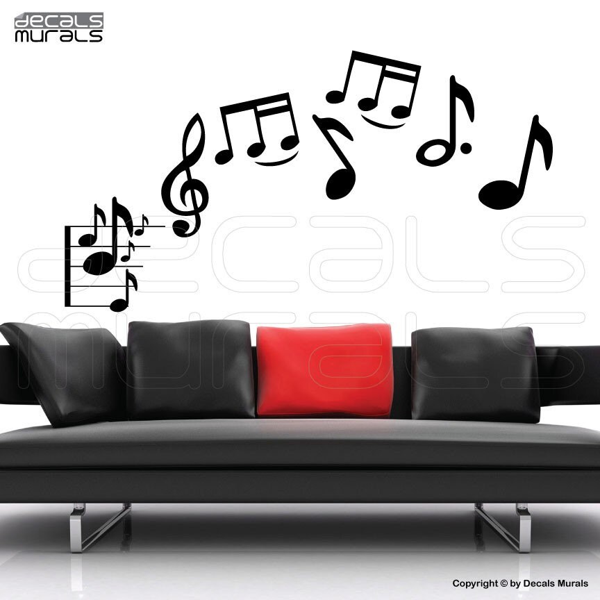 Wall decals MUSICAL NOTES Vinyl art stickers modern decor by Etsy
