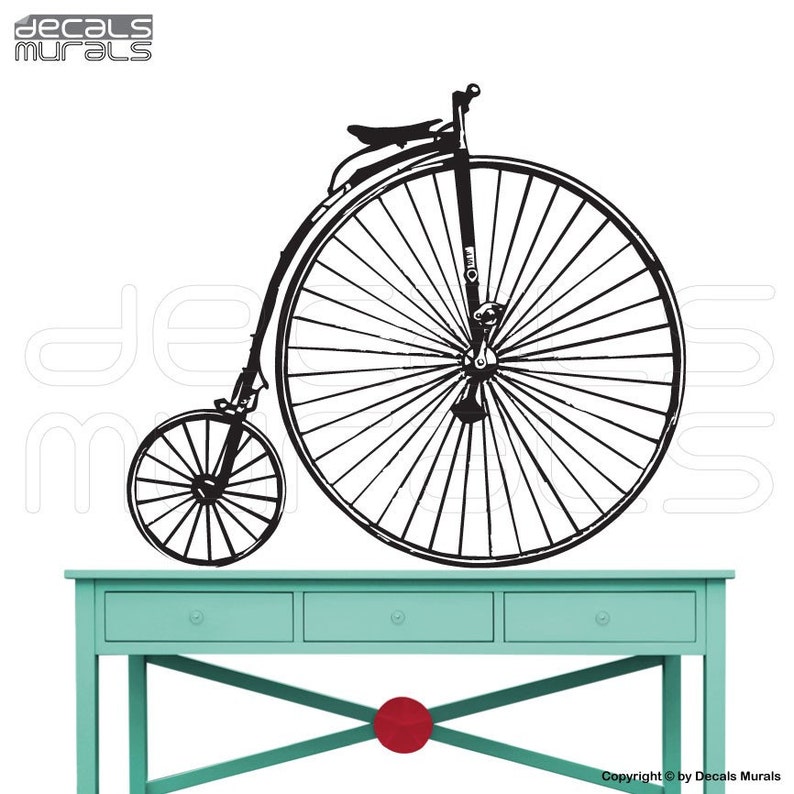 Wall Decals VICTORIAN BICYCLE Vinyl art wall stickers interior | Etsy