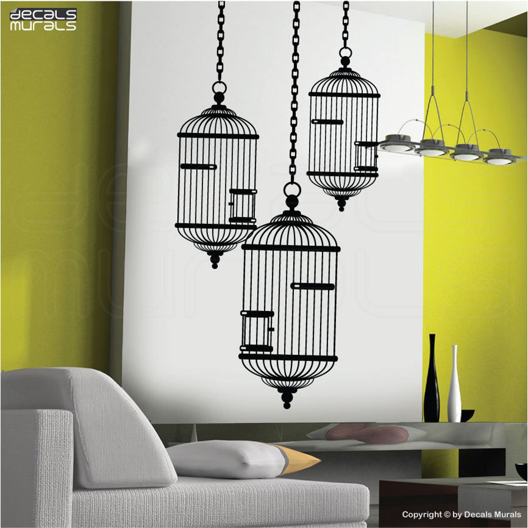 Wall Decal BIRD CAGES Modern Vinyl Art Stickers Decor by Decals Murals ...
