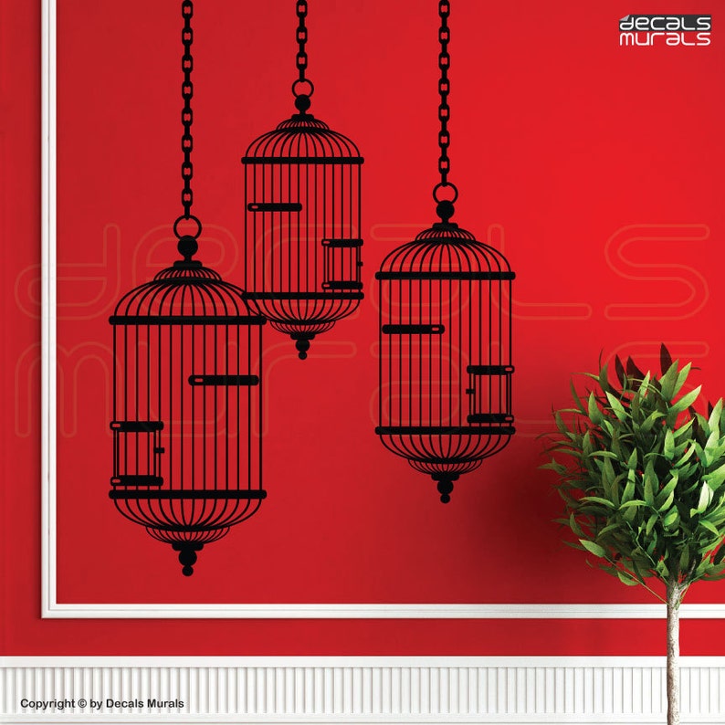 Wall Decals BIRD CAGES Unique Vinyl Decor Stickers Art Birdcage by ...