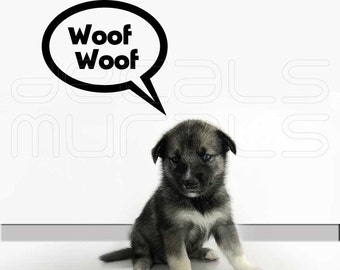 Wall decals WOOF WOOF Dog lovers vinyl art stickers decor by Decals Murals