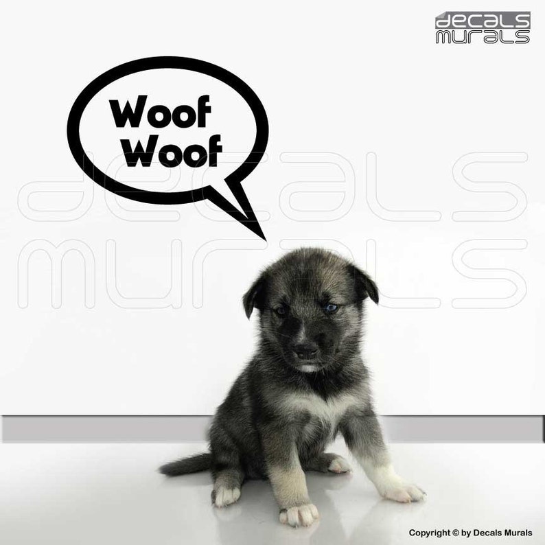 Wall decals WOOF WOOF Dog lovers vinyl art stickers decor by Etsy
