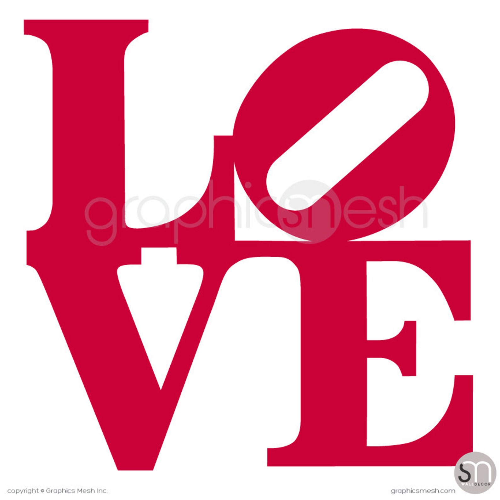 Oversized LOVE POP ART Wall Decal Interior Wall Decor by Etsy