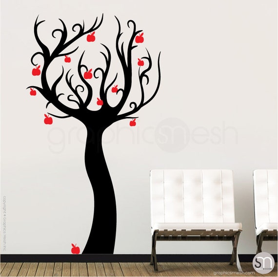 wall decals enchanted apple tree vinyl stickers surface | etsy