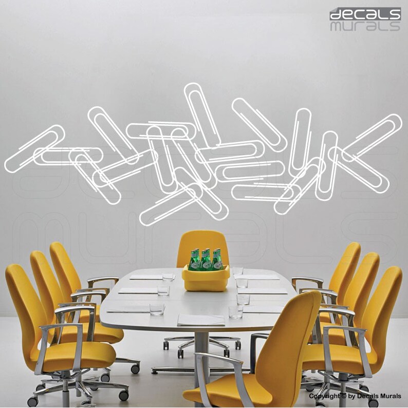 Wall Decals PAPER CLIPS Vinyl Surface Graphics Interior Decor Etsy