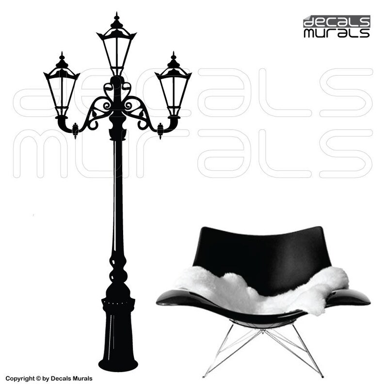 Wall decal RETRO STREET LAMP Vinyl stickers wall decor by Decals Murals image 1