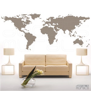 Muursticker Connected DOTS WORLD MAP Oppervlakte graphics interieur decor door Decals Murals (45x115)