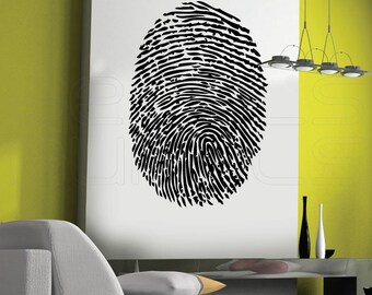 Wall decal THUMBPRINT large vinyl surface graphics for interior decor by DECALS MURALS 42x28