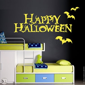 Wall decals HAPPY HALLOWEEN SIGN Removable vinyl lettering interior decor image 2