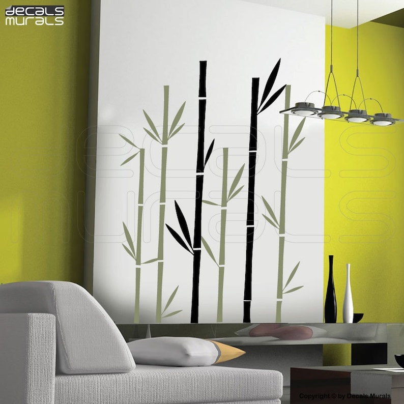 Wall Decals GEOMETRIC BAMBOO Vinyl Art Stickers Interior Etsy