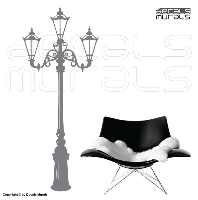 Wall decal RETRO STREET LAMP Vinyl stickers wall decor by Decals Murals image 2