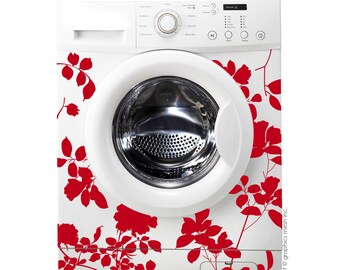 ROSES WASHER DECOR - Domesticated Wall Decals Laundry decorating by GraphicsMesh