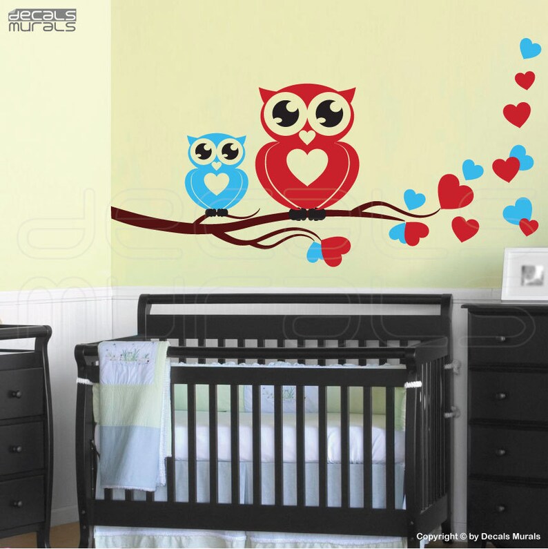 Wall Decals LOVE OWLS Vinyl Art Stickers Surface Graphics Interior ...