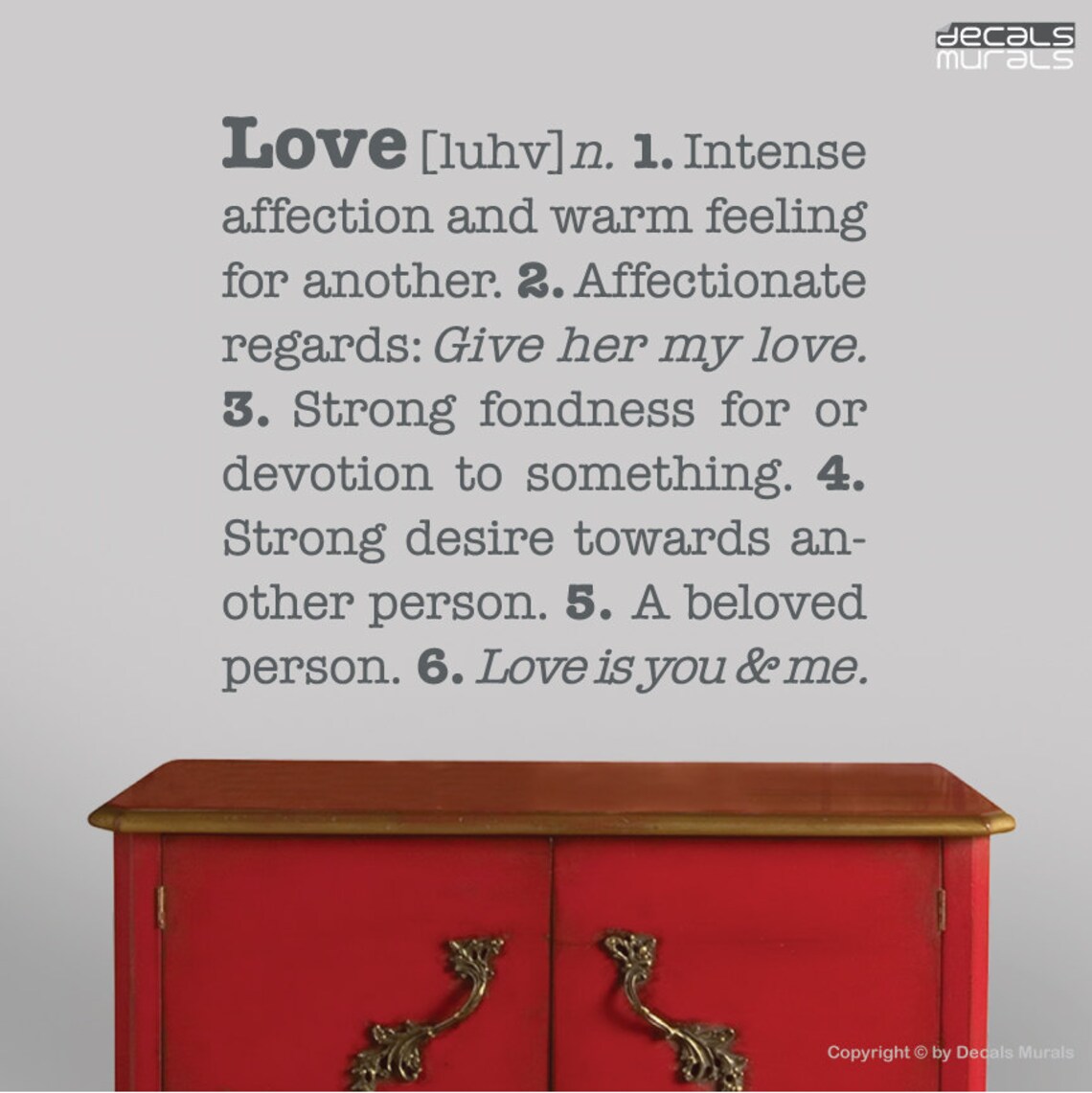 Wall decals LOVE DEFINITION Quote vinyl lettering stickers by Etsy