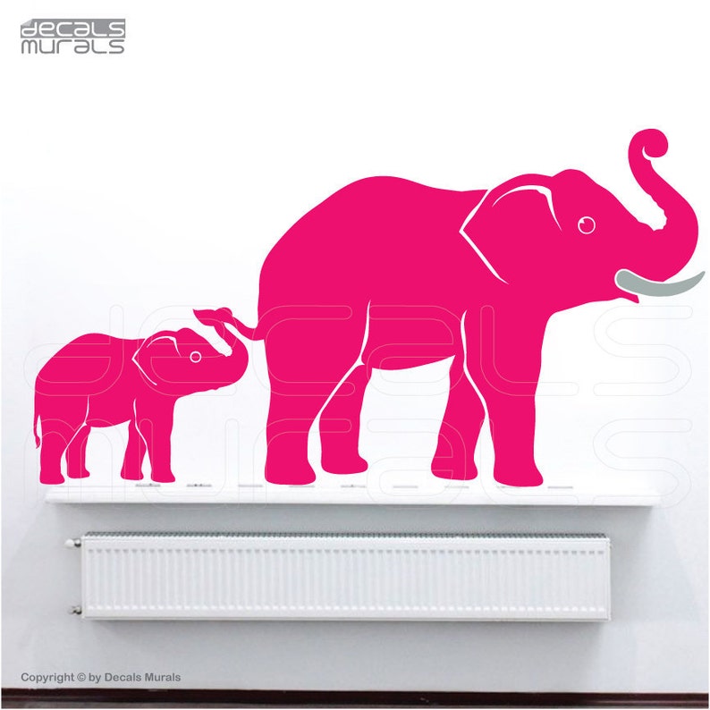 Wall Decals MOM & BABY ELEPHANTS Family Nursury Interior Decor Etsy