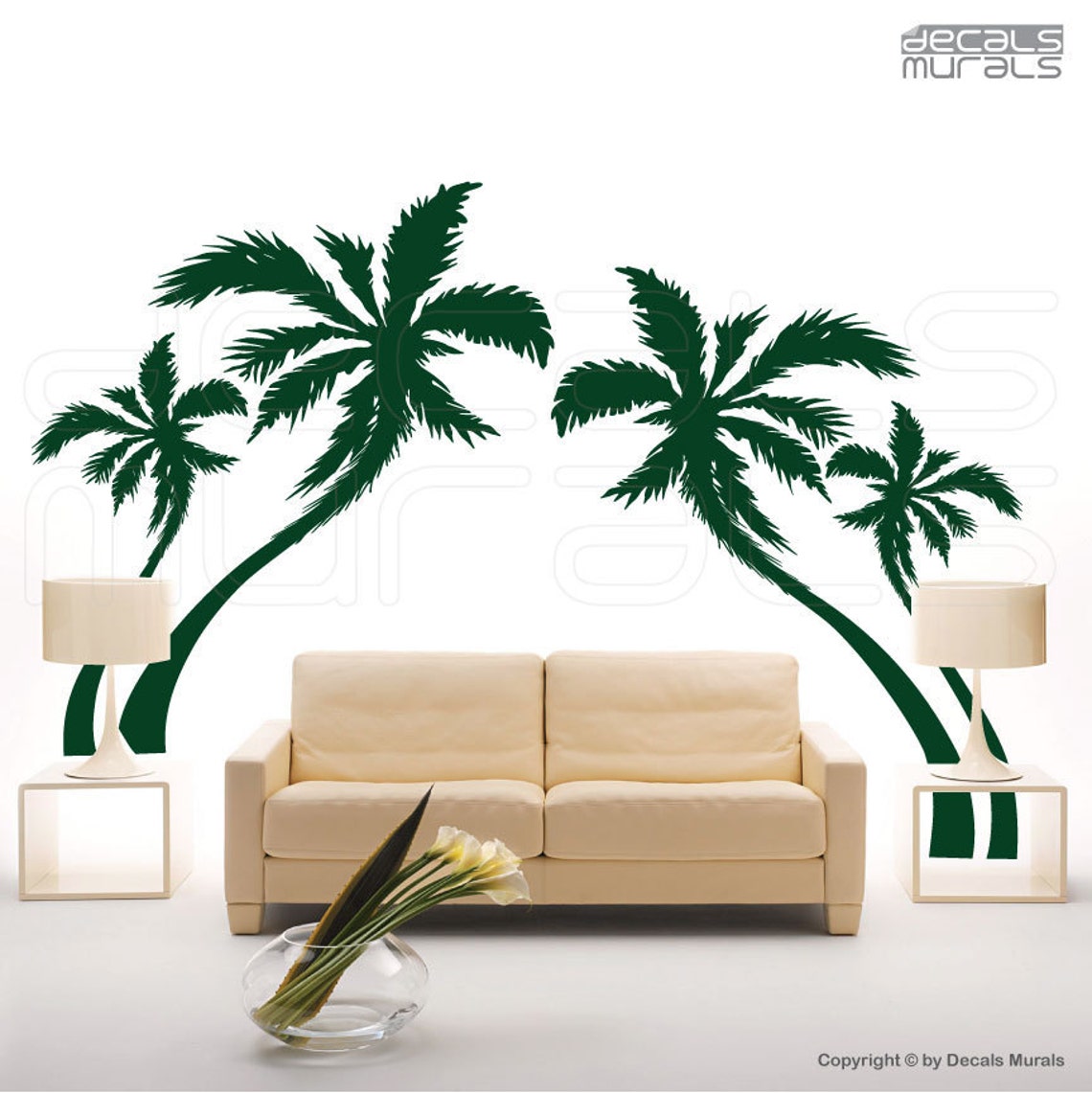 Wall Decals PALM TREES Vinyl Murals Removable Stickers Decor Etsy