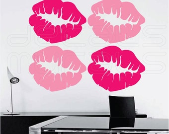 Wall decals POP ART LIPS inspired surface graphics interior decor by Decals Murals