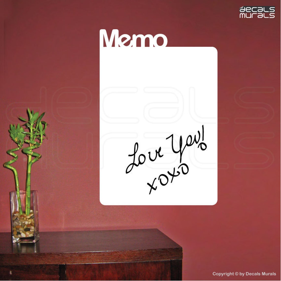 Dry Erase MEMO BOARD Writable Wall Decals Peel N Stick Etsy