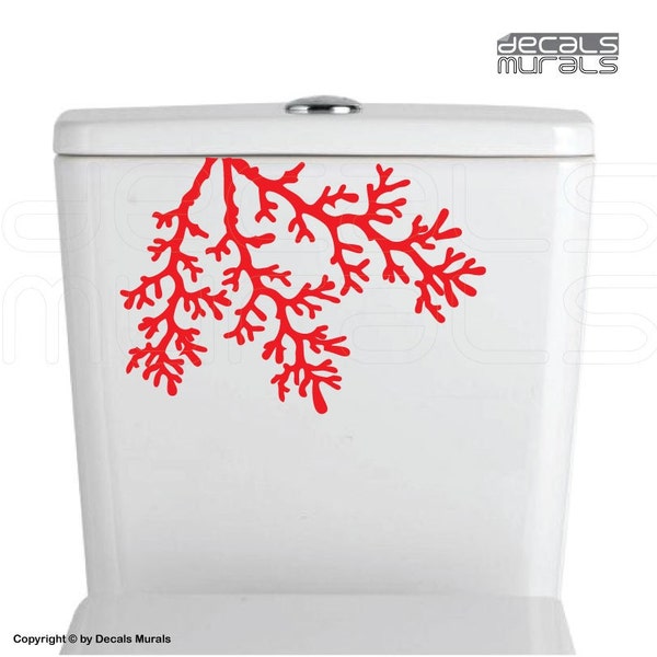 Calcomanía de pared RAMAS DE ARRECIFES DE CORAL Adhesivos de vinilo para decoración de baño de Decals Murals