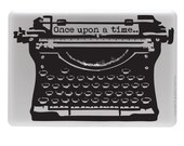 Antique typewriter LAPTOP DECAL with quot Once upon a time quot lettering decorative sticker by GraphicsMesh