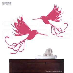 Wall decals WHIMSICAL BIRDS Vinyl art graphics interior decor by Decals Murals