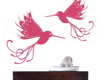 Wall decals WHIMSICAL BIRDS Vinyl art graphics interior decor by Decals Murals