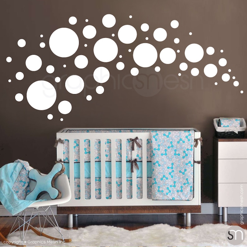 Wall Decals 58 POLKA DOTS VARIOUS Circles Vinyl Sticker Home Etsy