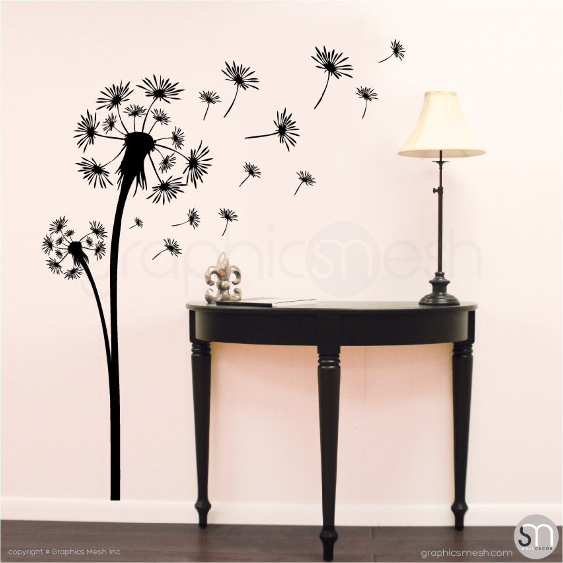 Wall Decals DANDELION FLORAL DECAL Vinyl Art Decor Sticker - Etsy