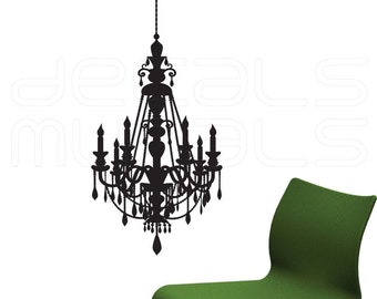 Wall Decals CHANDELIER Surface graphics - Removable vinyl stickers interior decor by Decals Murals (17x28)