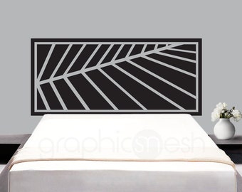 Wall decal ORGANIC LEAF HEADBOARD Vinyl art design for interior decor by Decals Murals