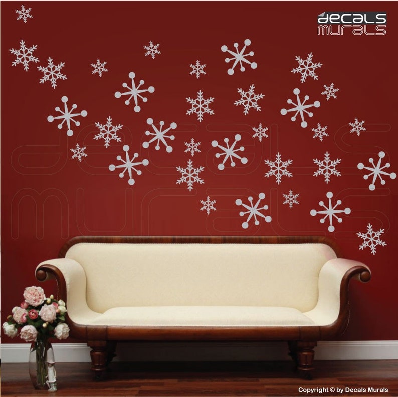Wall decals SNOWFLAKES Holidays Christmas Decor Surface Etsy