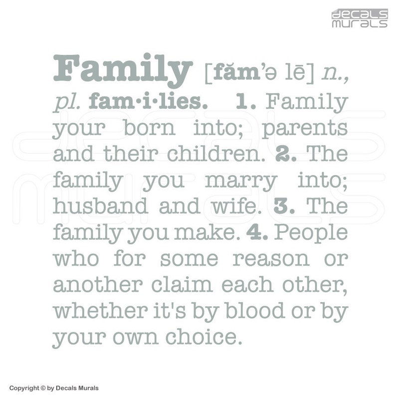 Wall decals FAMILY DEFINITION quote vinyl stickers lettering by Decals Murals 22x22 image 3