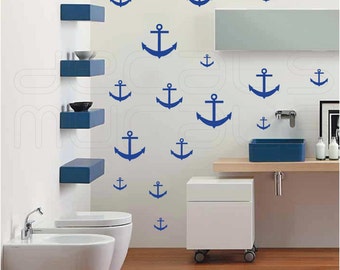 Wall decals 15 ANCHORS Nautical decorative surface graphics by Decals Murals